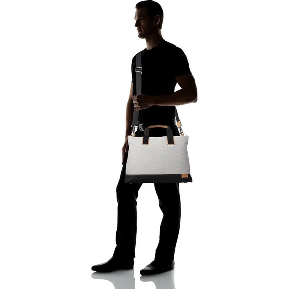 Skagen Other - Skagen Kruse Canvas Laptop / Document Bag Gray Black